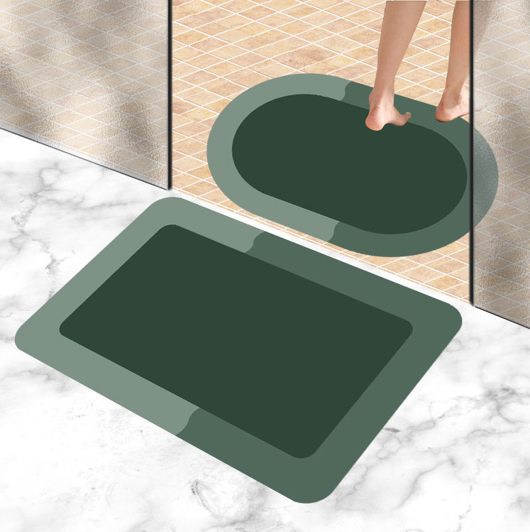  Modern Simple Rubber Soft Quick Dry Absorbent Non Slip Bath Room Mat Diatommud Toilet Foot Mat