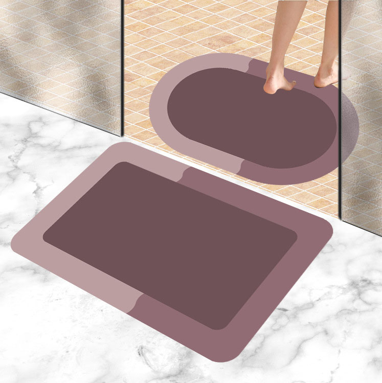  Modern Simple Rubber Soft Quick Dry Absorbent Non Slip Bath Room Mat Diatommud Toilet Foot Mat