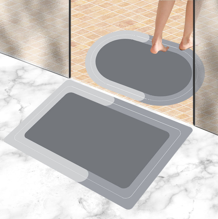  Modern Simple Rubber Soft Quick Dry Absorbent Non Slip Bath Room Mat Diatommud Toilet Foot Mat