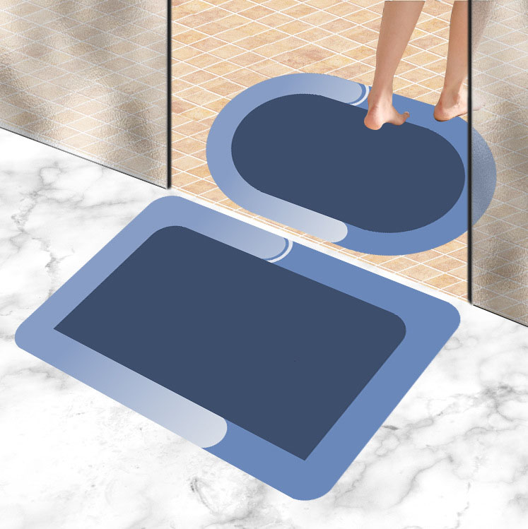  Modern Simple Rubber Soft Quick Dry Absorbent Non Slip Bath Room Mat Diatommud Toilet Foot Mat