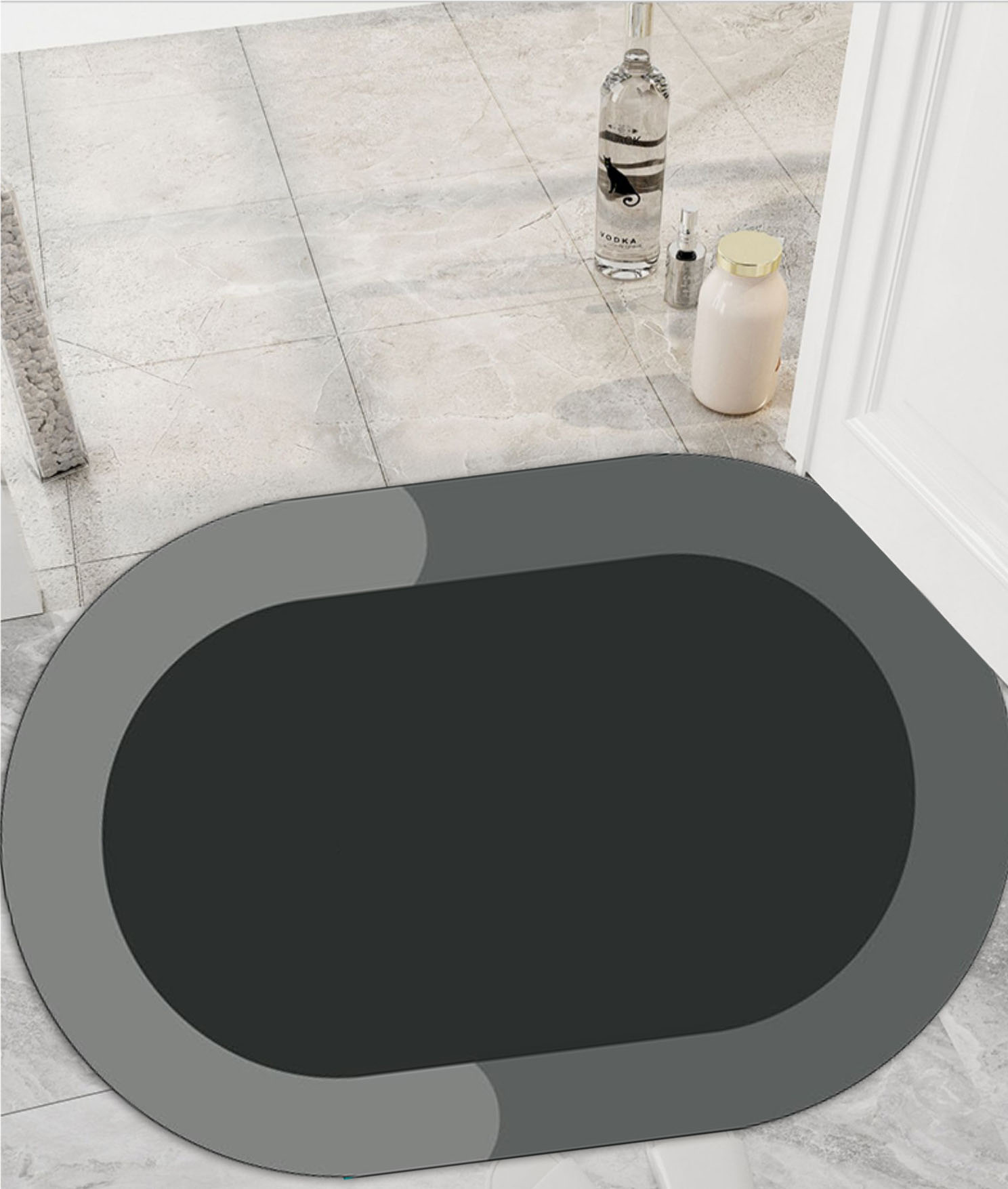  Modern Simple Rubber Soft Quick Dry Absorbent Non Slip Bath Room Mat Diatommud Toilet Foot Mat