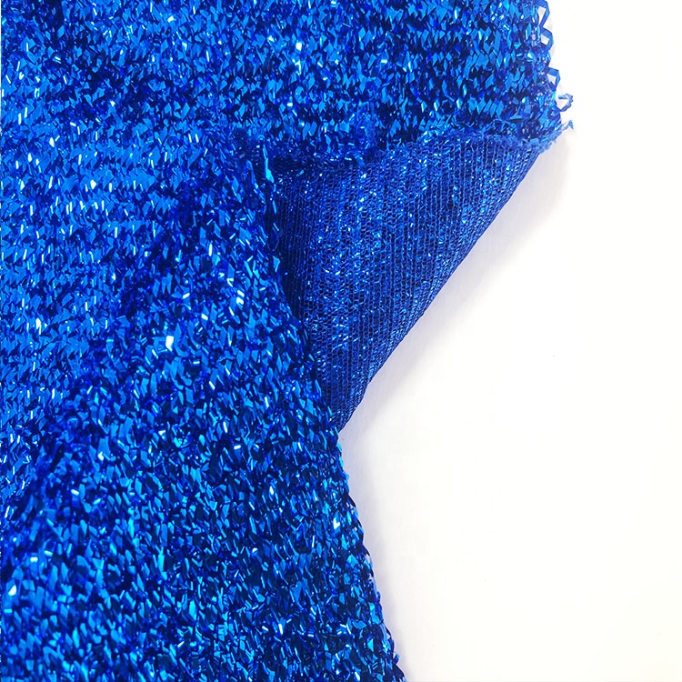 Chunky Glitter stretch knit sponge lurex  knit fabric for Christmas Decoration