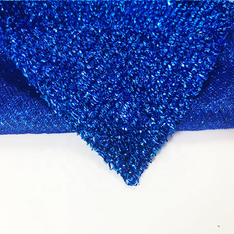 Chunky Glitter stretch knit sponge lurex  knit fabric for Christmas Decoration