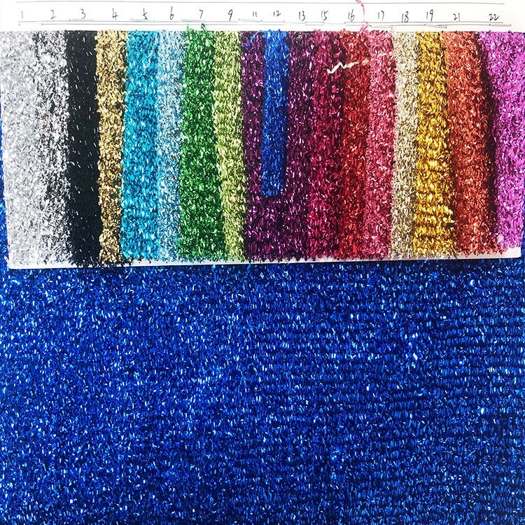 Chunky Glitter stretch knit sponge lurex  knit fabric for Christmas Decoration