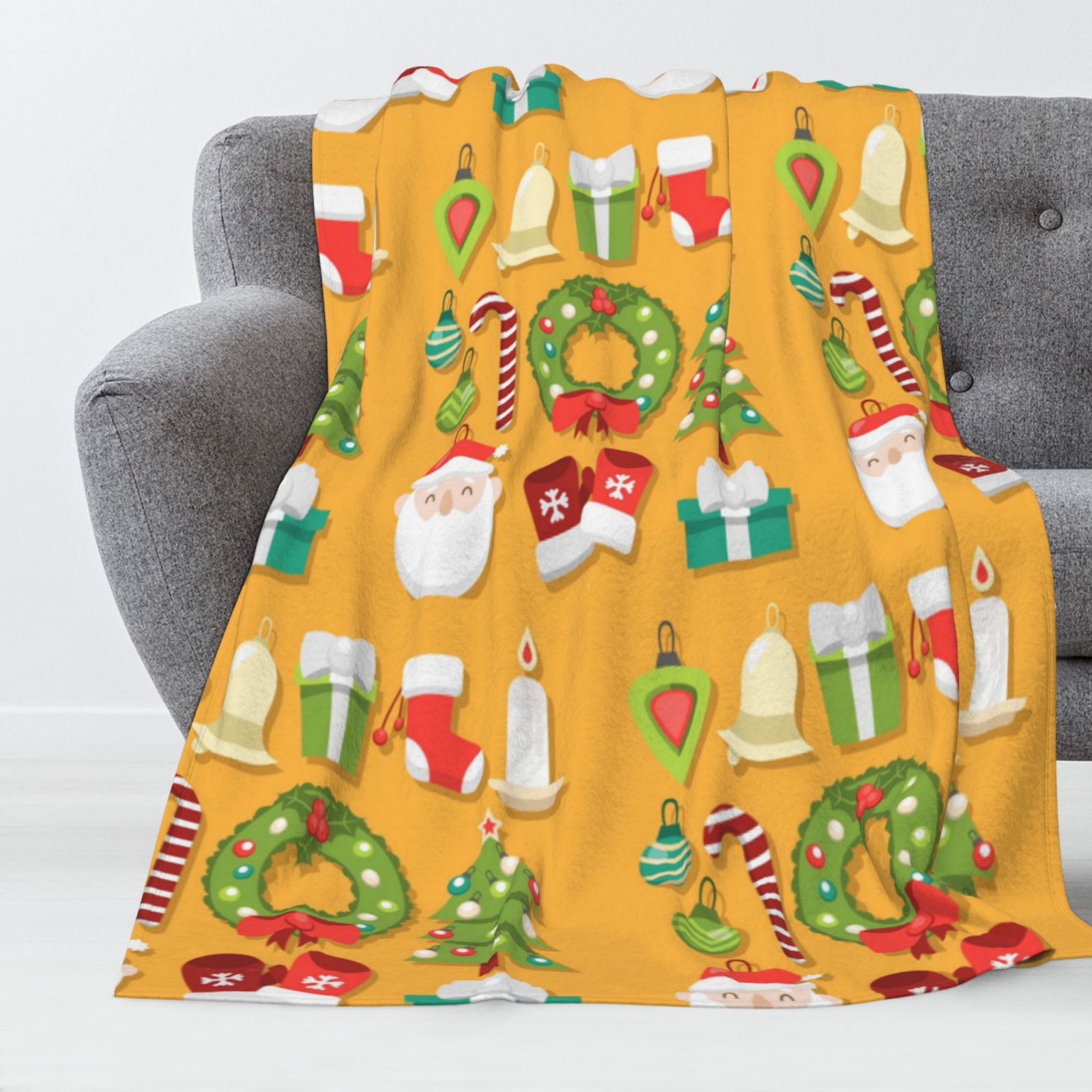 Pet Blanket Machine Washable, Print Design, Super Soft Christmas Throw for Dogs & Cats