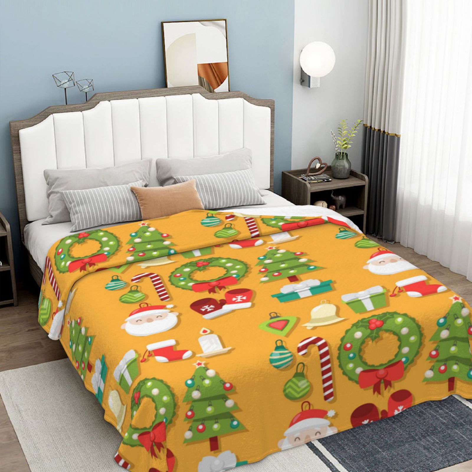 Pet Blanket Machine Washable, Print Design, Super Soft Christmas Throw for Dogs & Cats