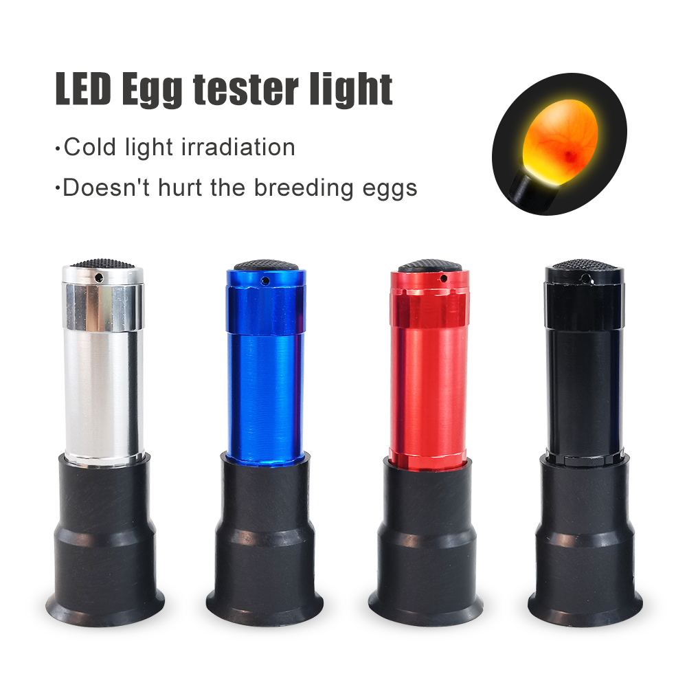 Aluminum alloy LED egg tester light blue/red/black/white egg tester