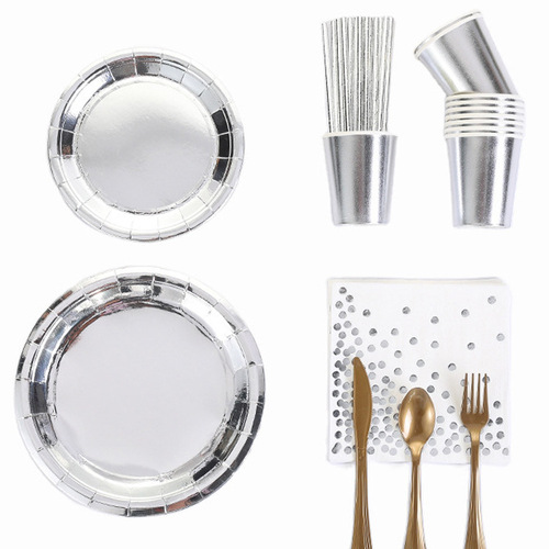 Disposable Party tableware table decorations Supplies birthday wedding Christmas Valentine Paper Cup Plate Napkin set fo