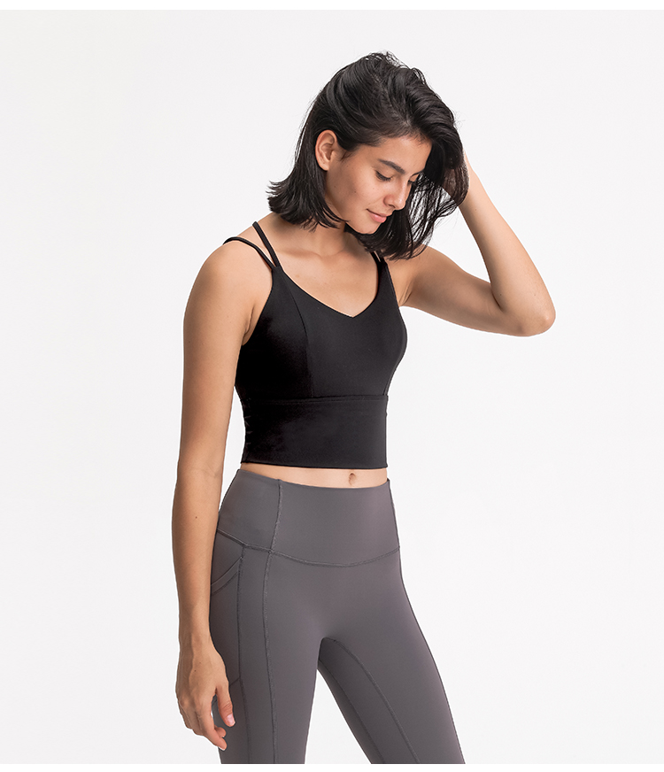  Lengthening Hem Sports Bra Sexy Sling Cross Beauty Back Sports Lingerie Women