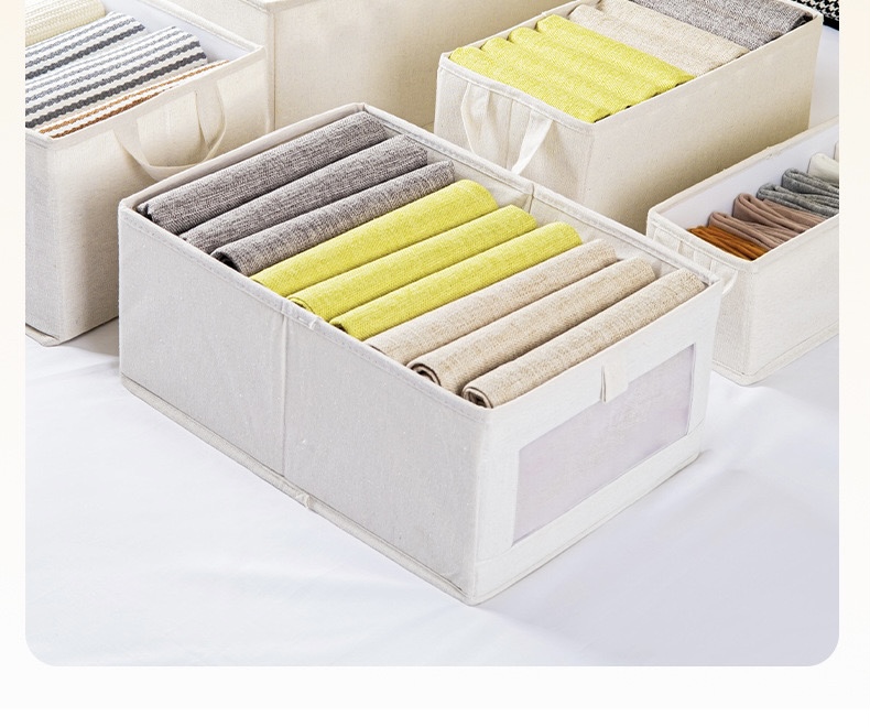 Hot selling Foldable Visible Clothes Storage Box Wardrobe Clothing Organizing Box Drawer Jeans Storage Box