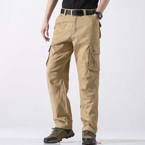 Men's casual pants Spring three-dimensional pocket straight outdoor multi-pocket men's cargo pants Men's cargo pants