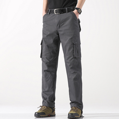 Men's casual pants Spring three-dimensional pocket straight outdoor multi-pocket men's cargo pants Men's cargo pants