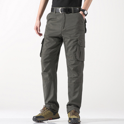 Men's casual pants Spring three-dimensional pocket straight outdoor multi-pocket men's cargo pants Men's cargo pants