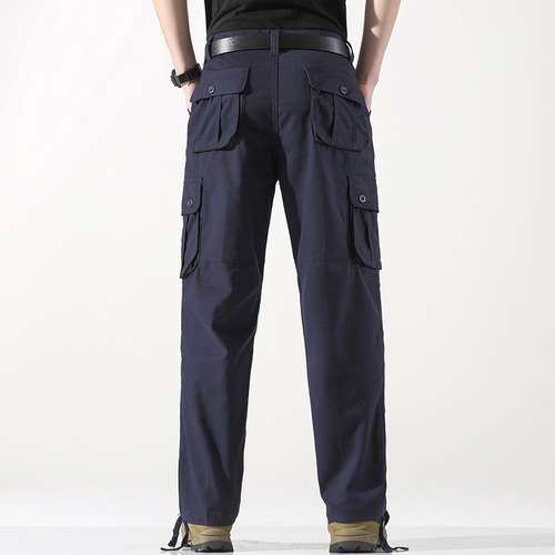 Men's casual pants Spring three-dimensional pocket straight outdoor multi-pocket men's cargo pants Men's cargo pants