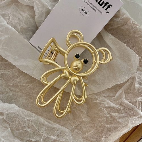 Korea cute metal bear rabbit hair claw alloy temperament clip headdress butterfly hair claw clips