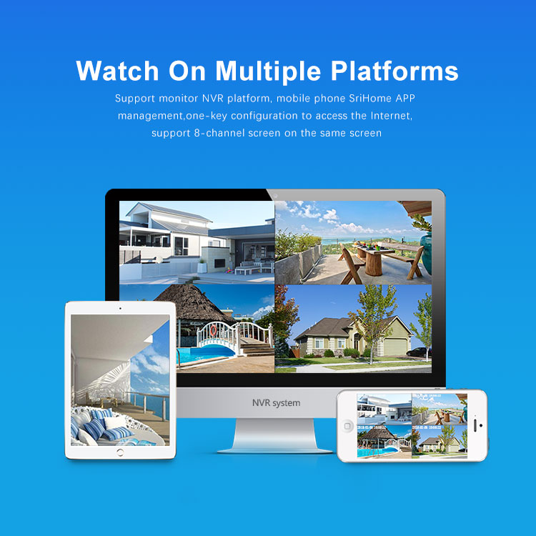 Hot Sale 2022 Srihome 4CH 1080p HD Digital Camera Video TVI/AHD/DVR/NVR/CVI Cctv Cameras System Surveillance System