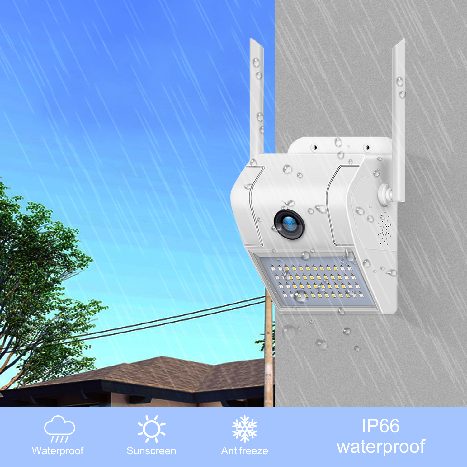 Outdoor Floodlight 2MP WIFI Wireless Home Security Camera System Cctv Shops Surveillance