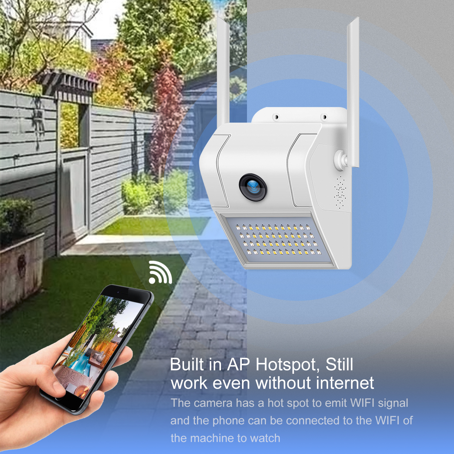 Outdoor Floodlight 2MP WIFI Wireless Home Security Camera System Cctv Shops Surveillance