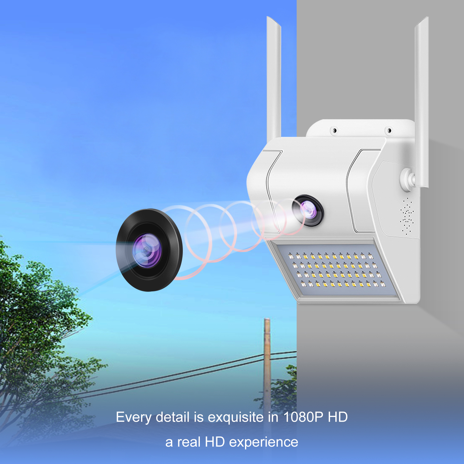 Outdoor Floodlight 2MP WIFI Wireless Home Security Camera System Cctv Shops Surveillance