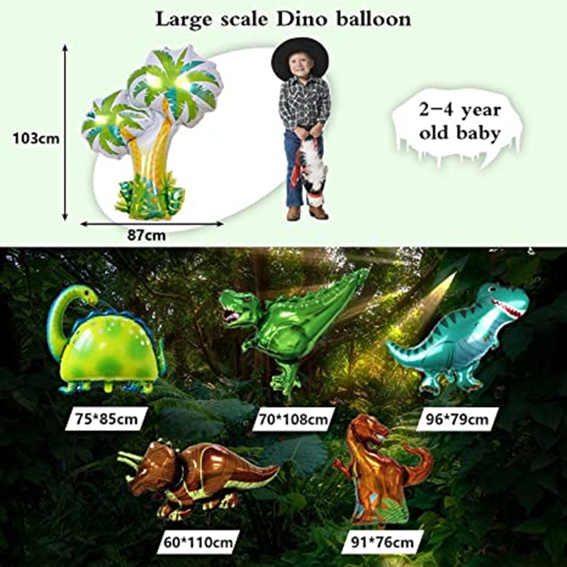 LUCKY Hot Sale 89 PCS Kid Baby Boy Happy Birthday Decorations Favors Set Jungle Dinosaur Party Supplies