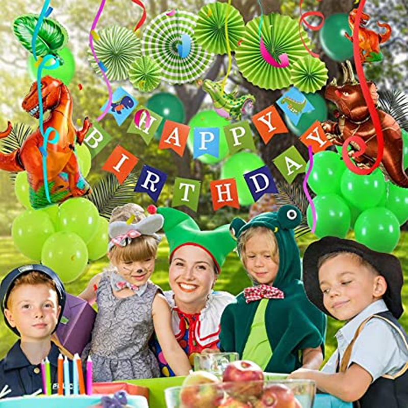 LUCKY Hot Sale 89 PCS Kid Baby Boy Happy Birthday Decorations Favors Set Jungle Dinosaur Party Supplies