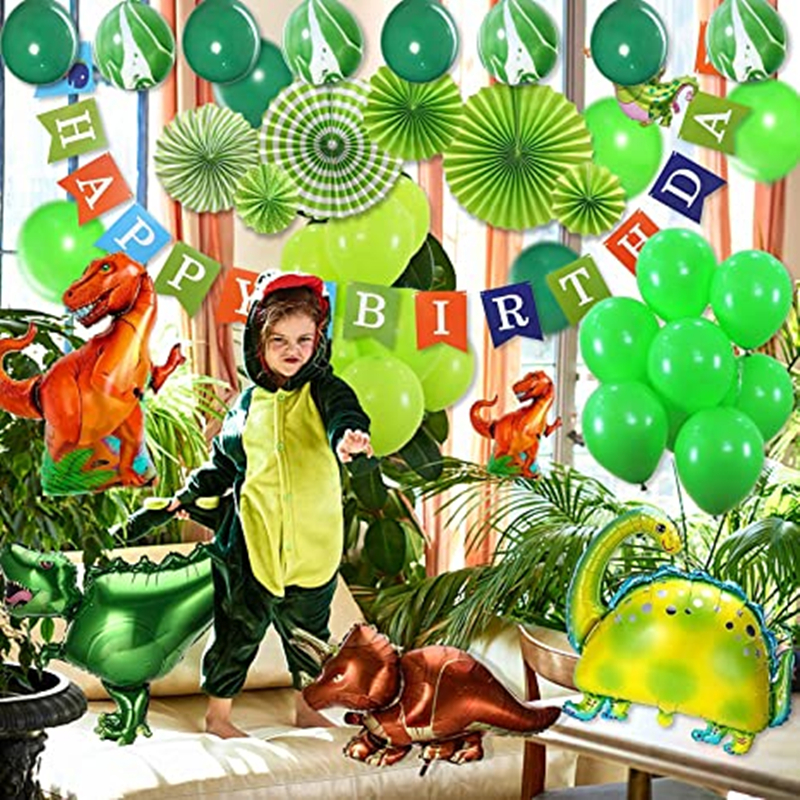 LUCKY Hot Sale 89 PCS Kid Baby Boy Happy Birthday Decorations Favors Set Jungle Dinosaur Party Supplies
