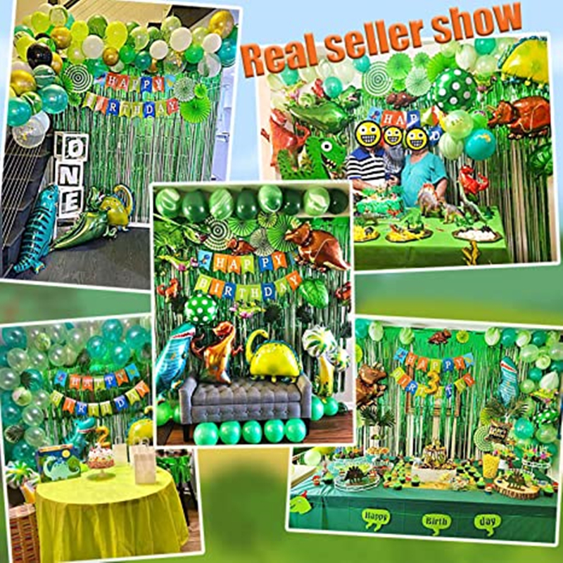 LUCKY Hot Sale 89 PCS Kid Baby Boy Happy Birthday Decorations Favors Set Jungle Dinosaur Party Supplies