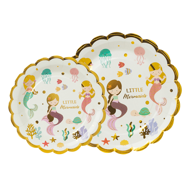Kids Party Disposable Paper Little Mermaid Themed Party Supplies