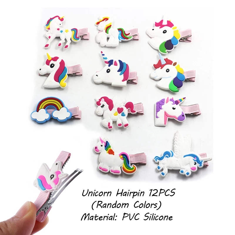 72pcs Unicorn Party Supplies Kids Unicorn Necklace Bracelet Ring Hairpin Key chain Christmas Gifts Unicorn Birthday Part