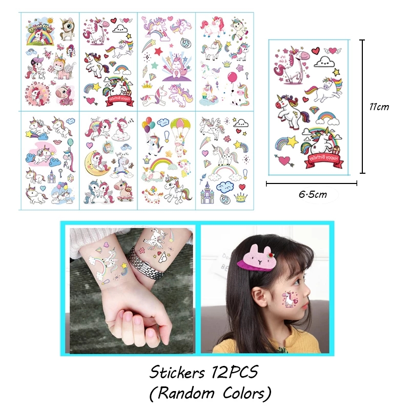 72pcs Unicorn Party Supplies Kids Unicorn Necklace Bracelet Ring Hairpin Key chain Christmas Gifts Unicorn Birthday Part