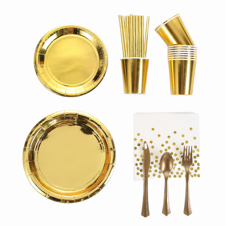 Disposable Party tableware table decorations Supplies birthday wedding Christmas Valentine Paper Cup Plate Napkin set fo