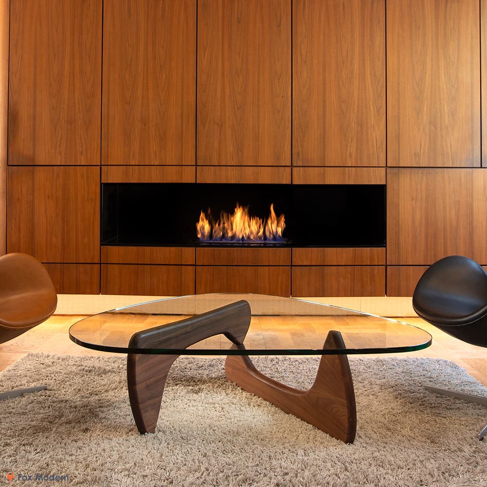 Noguchi Triangle Glass Modern Coffee Table