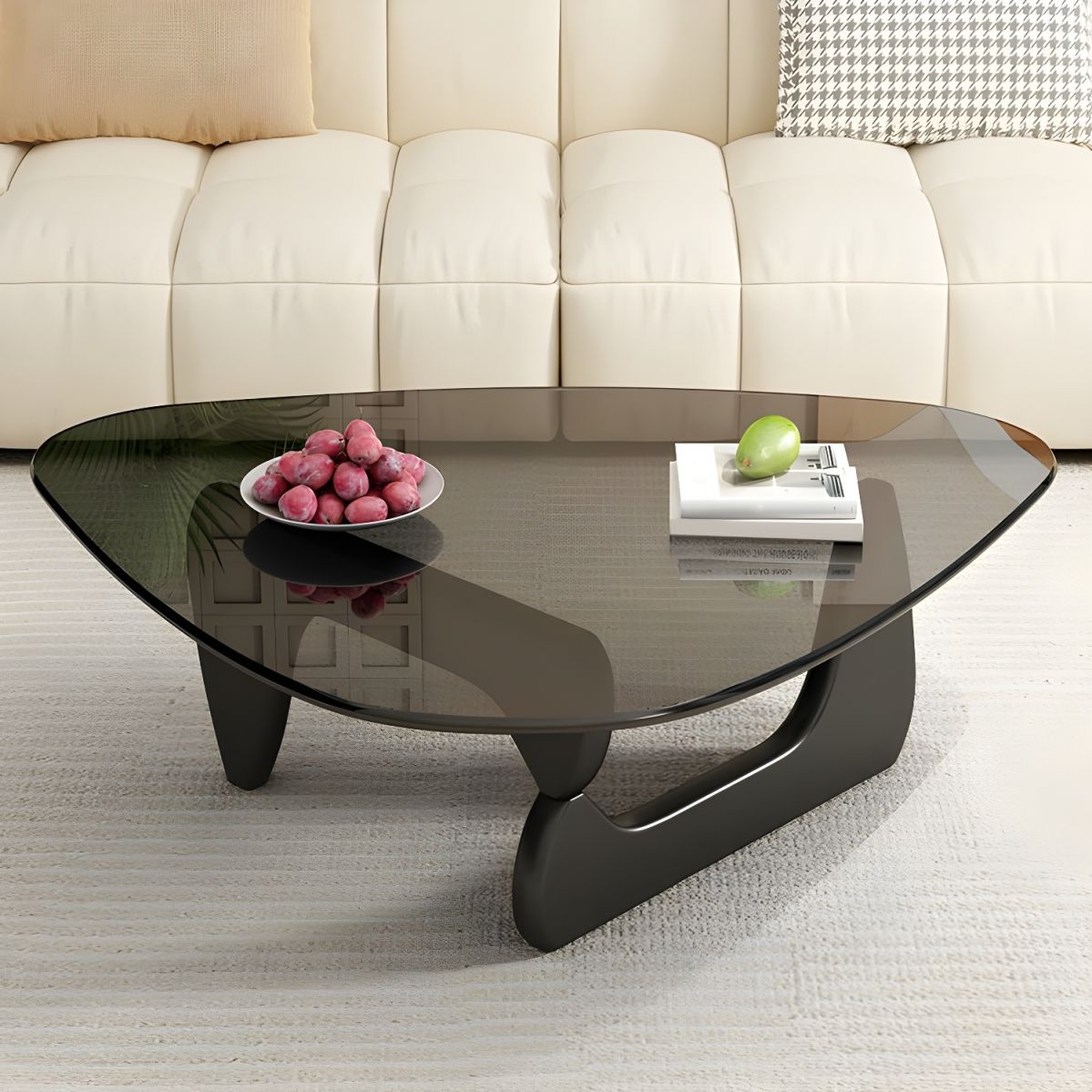 Noguchi Triangle Glass Modern Coffee Table
