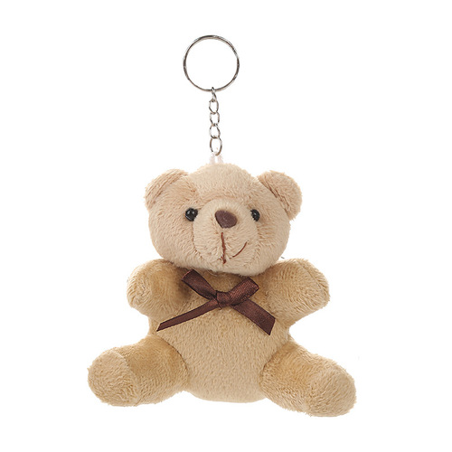 free shipping lovely plush bear keychain stuffed mini plush plushie bear keyring with colors brown pink white and grey