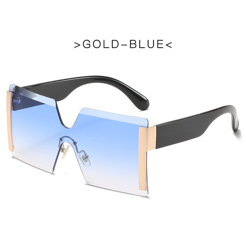 Trend personality sunglasses Rimless one-piece sunglasses female personality street catwalk glasses