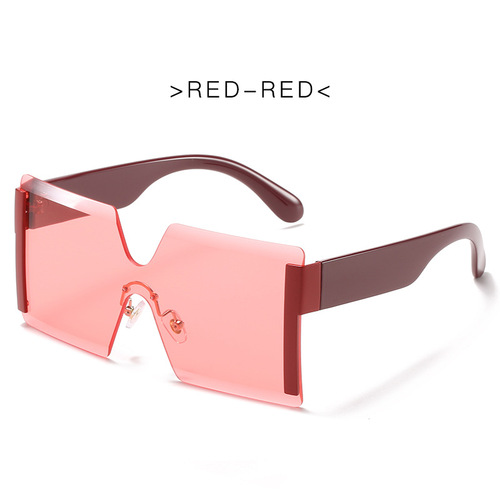 Trend personality sunglasses Rimless one-piece sunglasses female personality street catwalk glasses