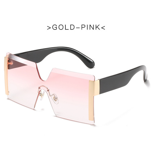 Trend personality sunglasses Rimless one-piece sunglasses female personality street catwalk glasses