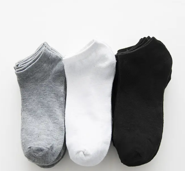 Comfortable breathable polyester plain ankle socks for men women