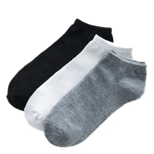 Comfortable breathable polyester plain ankle socks for men women