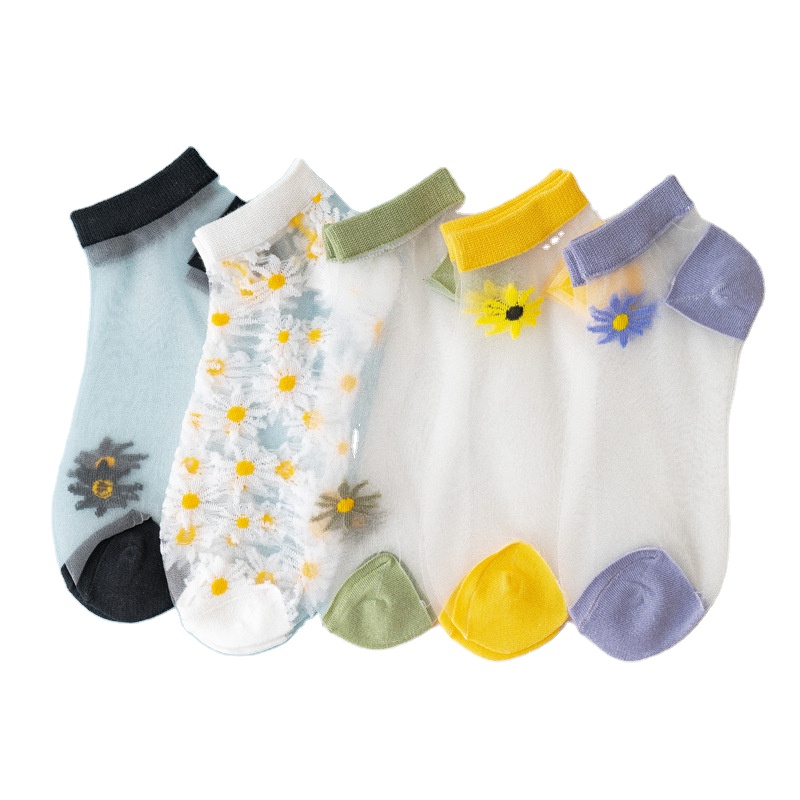 Summer Thin Mesh Quick Dry Lace Elastic Breathable Short Women Ankle Socks