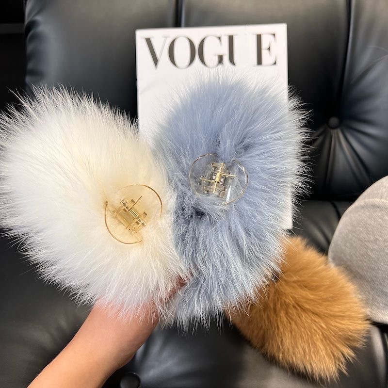 Fashion Real Fur Hair Clip Women Fashion Accessories For Hair Women Fashion Hair Plush Fur Hairpin for Girls Hairpin