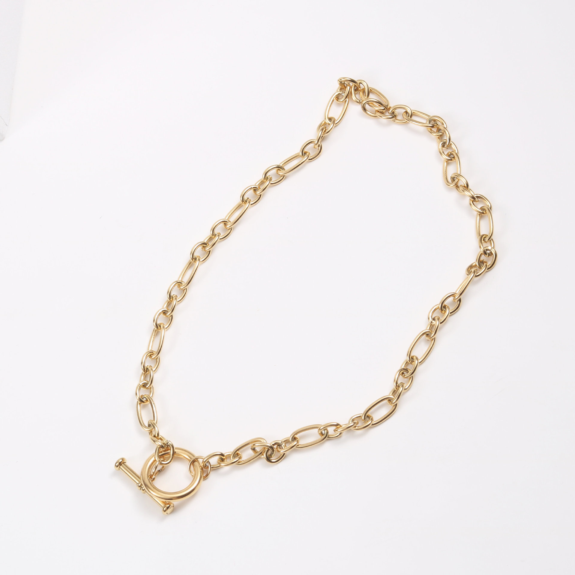 Joolim 18K Gold Plated Chunky Link Chain Toggle Necklace Stainless Steel Necklace Jewelry 