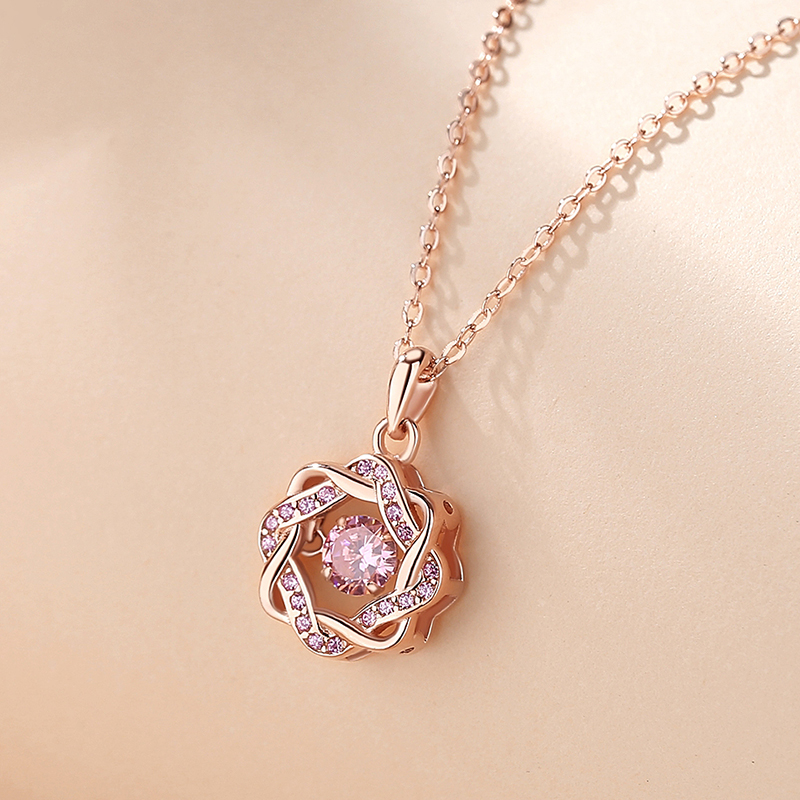 Elegant Ladies Diamond Pendant Luxury Personalized 925 Sterling Silver Necklace