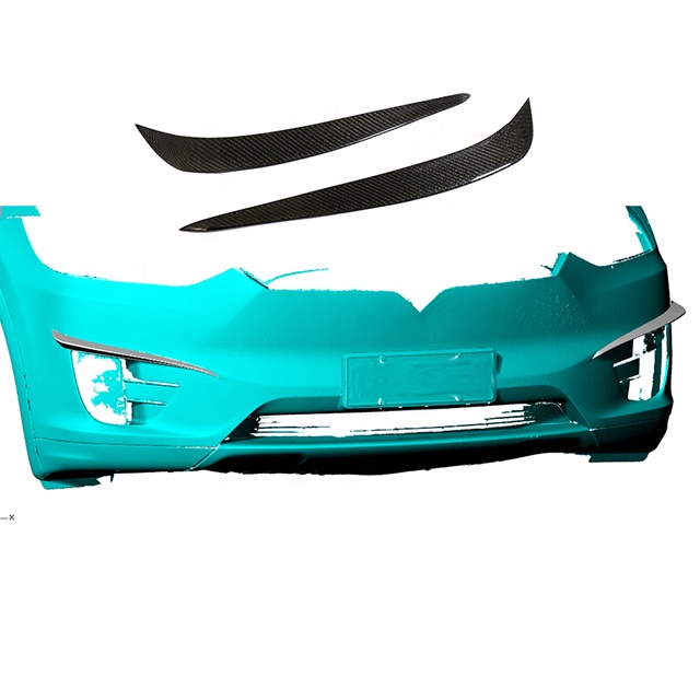 Creease 100% Carbon Fiber Front Bumper Canards Exterior Accessories For Tesla Model X P90 75D P100 2016-2018