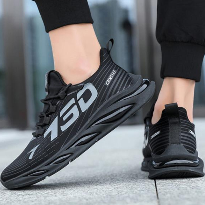 Most Popular lace-up Breathable Mesh Running black sneakers  casual fashion non-slip tennis shoes men