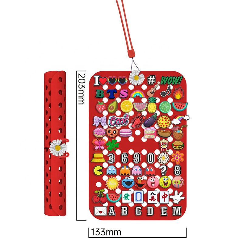 Pvc soft shoe decorations pad organizer croc shoe charm display organizer mat holders