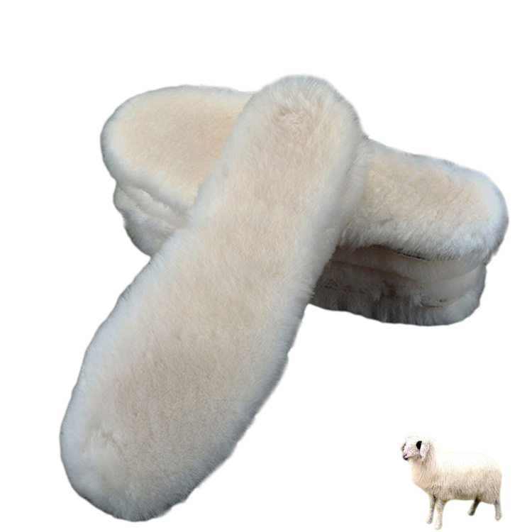Natural Sheepskin Insoles Snow Boots Shoe Pad Real Fur Wool Adult Children Winter Shoes Warm