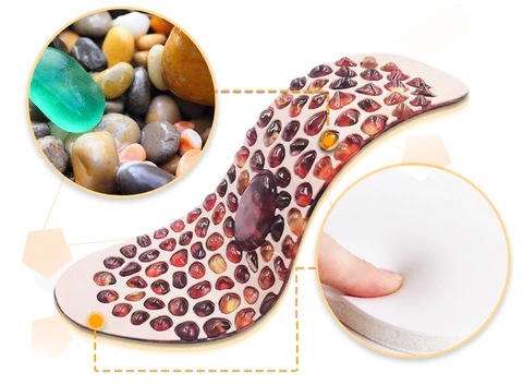 New Simulation Pebbles Massage Insole Pain Relief Shoe Inserts Lymphatic Two Way Massage Foot Pad
