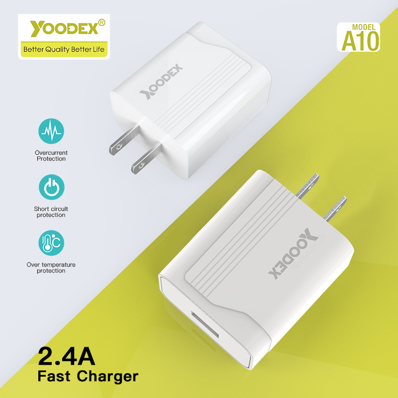 High Quality A10 Charger  US 1 port usb 5V/2.4A home quick charger Universal Mobile Phone fast Charger