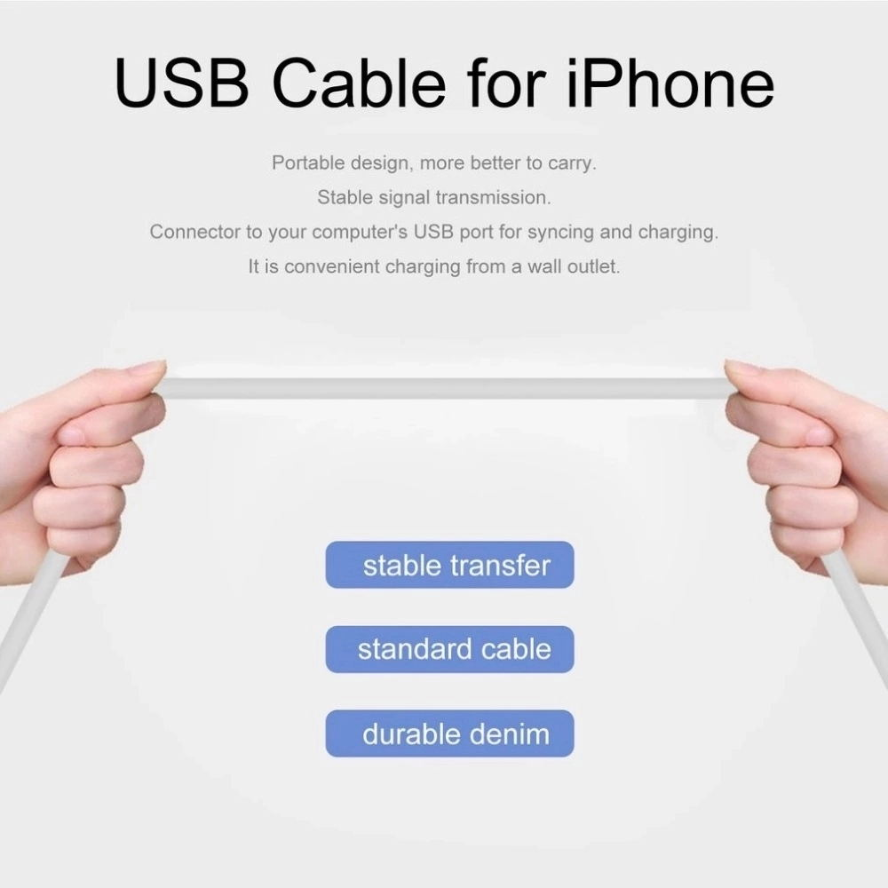 High quality 2.1A fast charging phone usb data cable for iPhone mobile phone charger for Lightning cable with retail box